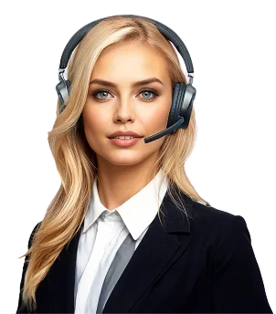 AI Voice Conversational Agent — professional receptionist with headset